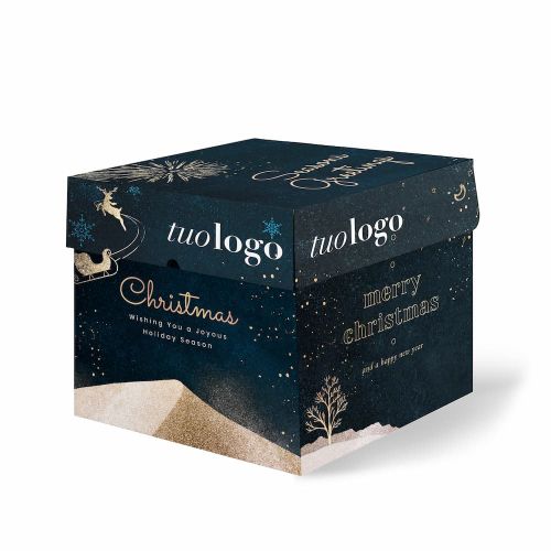 Box mod. HOLLY for panettone 24x24x21 cm - Personalized with full bottom