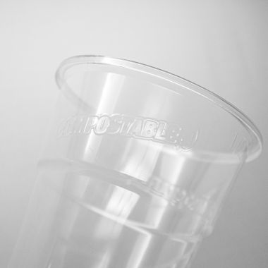 Clear Plastic PET Cups 400 cc compostable - neutral