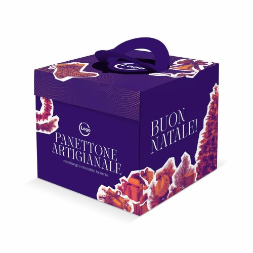 Box mod. CHIC for panettone 23x23x21 cm - Personalized with full bottom