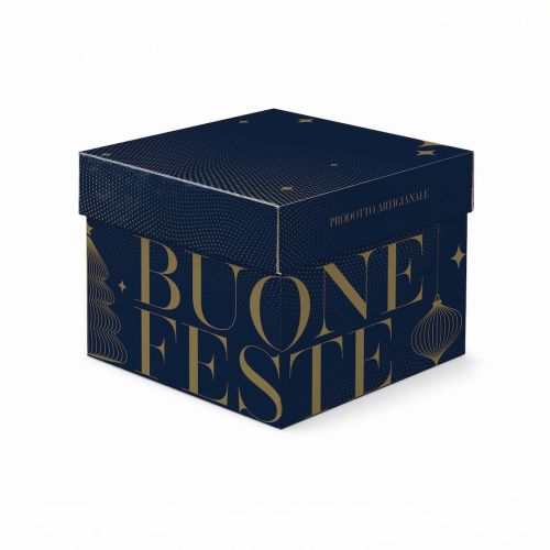 Box mod. HOLLY for panettone 24x24x21 cm - Personalized "Happy Holidays"