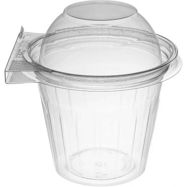 Bicchieri contenitori con sigillo e coperchio bombato 350ml