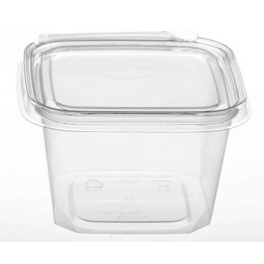 Disposable plastic Safe-T-Fresh square boxes 500ml - Neutral