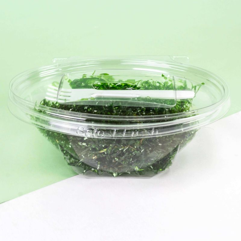 Contenitori Safe-T-Fresh ovale con forchetta bianca Contenitori Safe-T-Fresh ovale con forchetta bianca