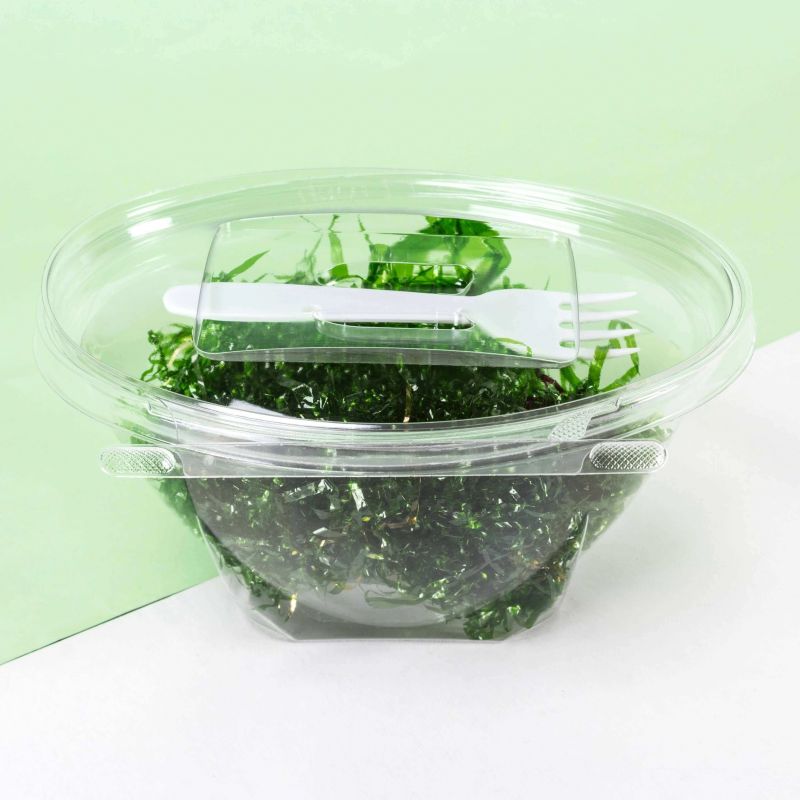 Contenitori Safe-T-Fresh ovale con forchetta bianca Contenitori Safe-T-Fresh ovale con forchetta bianca