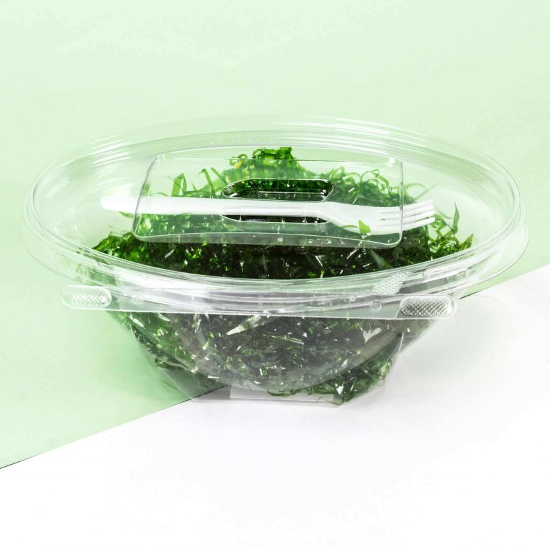 Contenitori Safe-T-Fresh ovale con forchetta bianca Contenitori Safe-T-Fresh ovale con forchetta bianca