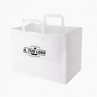 Kraft Flat Handle Paper Shoppers (32+22x23 h)