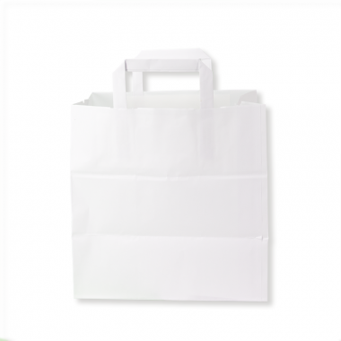 Kraft Flat Handle Paper Shoppers (26+18x26 h) - Neutral