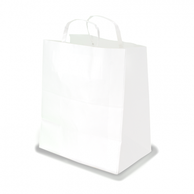 Kraft Flat Handle Paper Shoppers (26+18x26 h) - Neutral