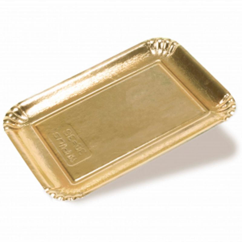 Golden coloured cardboard trays - Dry press