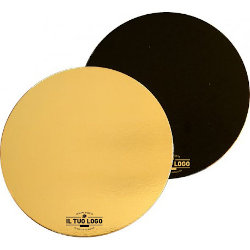 Black/gold cardboard circular cake trays Black/gold cardboard circular cake trays