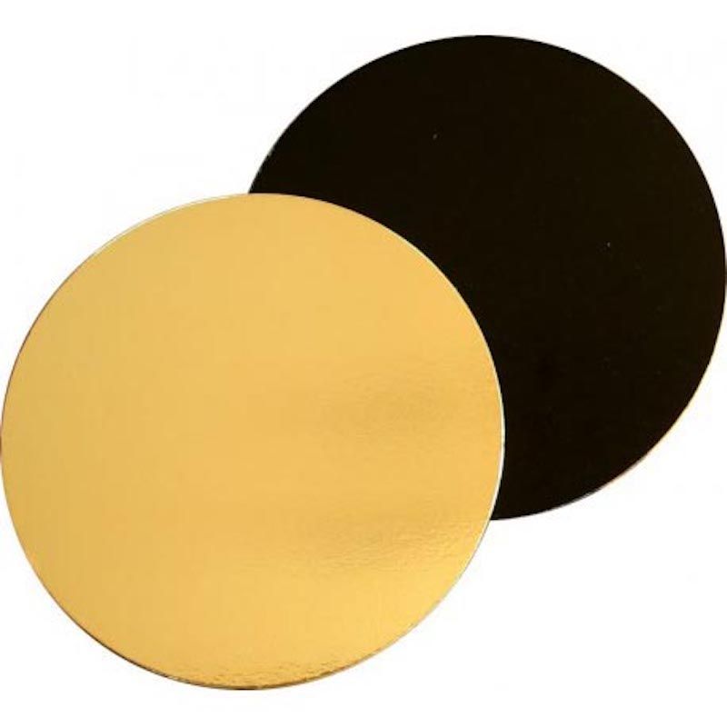 Black/gold round cardboard cake trays - neutral
