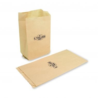 Sand paper kraft bags 12 + 6 x 24 cm