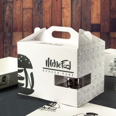 Food microwave cardboard boxes with handles