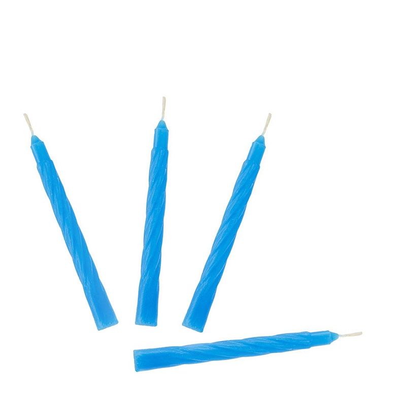 Blue cake candles