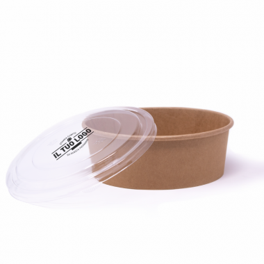 PET lids for cardboard bowls 1300 ml to customize