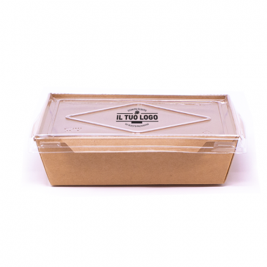 Eco box for salad with lid to customize - 900 ml - 15x11,6x4,8 cm