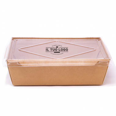 Eco box for salad with lid to customize - 2100 ml - 19,5x14x6,5 cm
