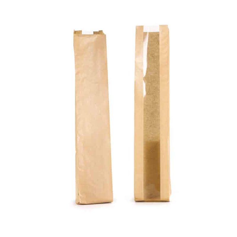 Avana windowed paper bags 17+8x44 cm