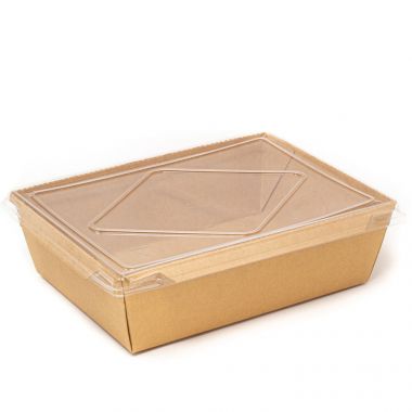 Contenitore eco per insalate con coperchio - 2100 ml - 19,5x14x6,5 cm