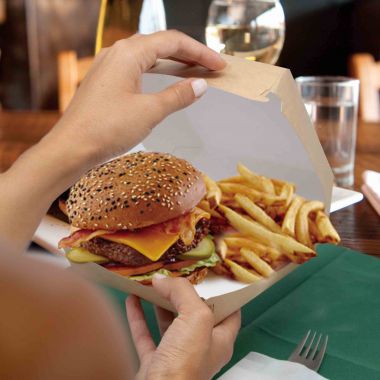 Scatole hamburger avana...