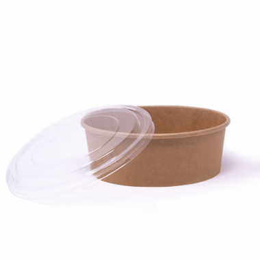 PET lids for cardboard bowls 1300 ml not customized