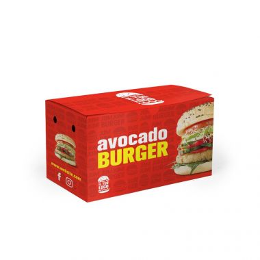 scatola per hamburger e contorni