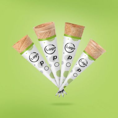 Sottoconi in carta per cono gelato personalizzabili a 2 colori