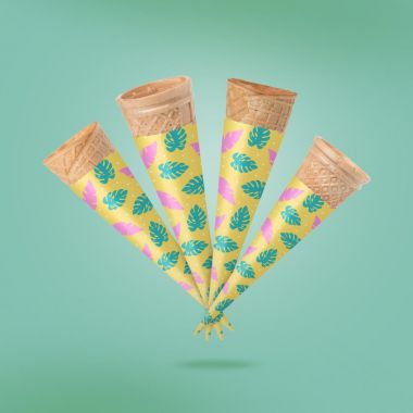 Sottoconi in carta per cono gelato personalizzabili a 3 colori