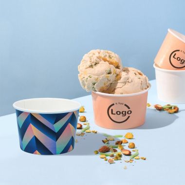 Compostable ice cream paper cups - C240 - to customize