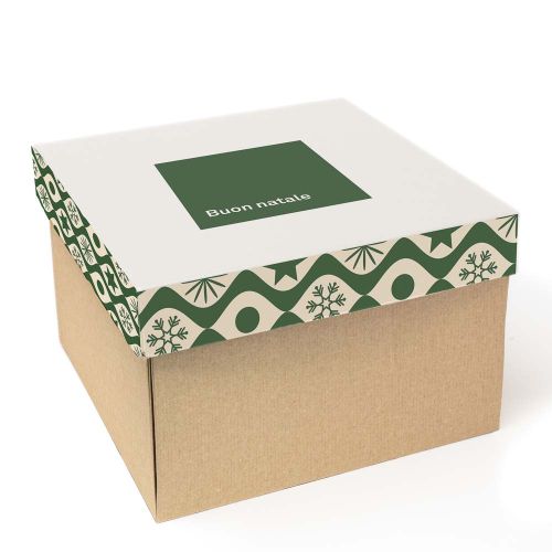 Box mod. ELEGANT for panettone 23x23x16 cm - Customizable