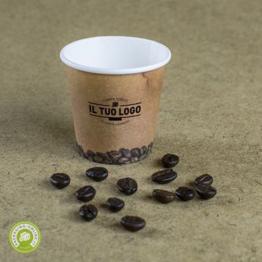 Paper coffee cup 70 cc - coffee beans background